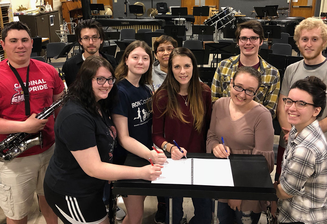 Saint Mary’s president receives farewell musical gift May 12