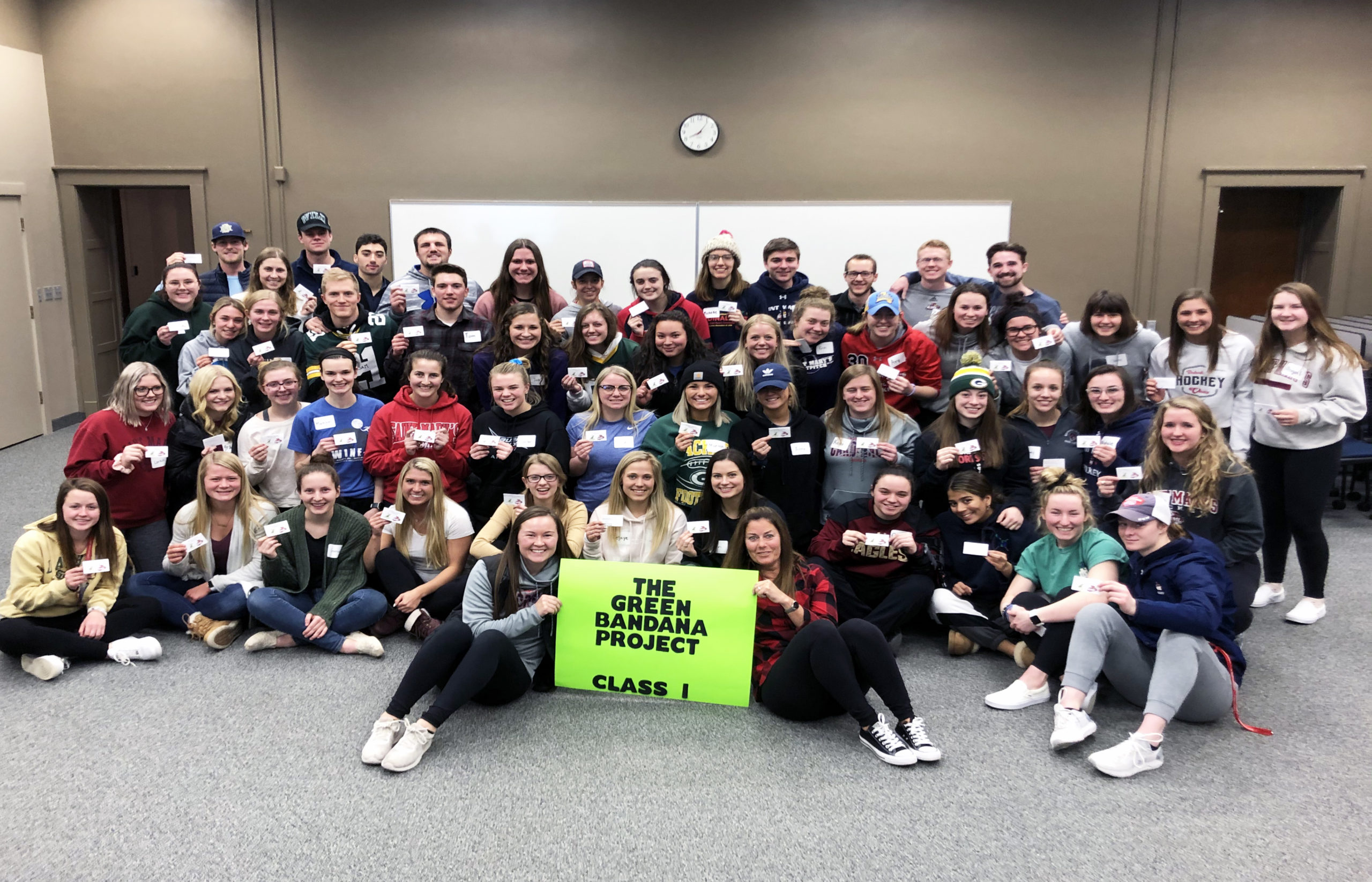 The inaugural training for the Saint Mary’s chapter of the Green Bandana Project on the Winona Campus took place on Jan. 12. Fifty-five student-athletes took part. Those in charge hope to have another training session for all students later in the spring.