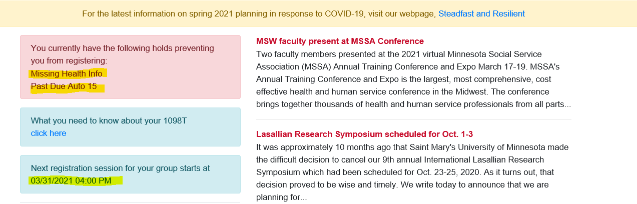 Course registration is next week