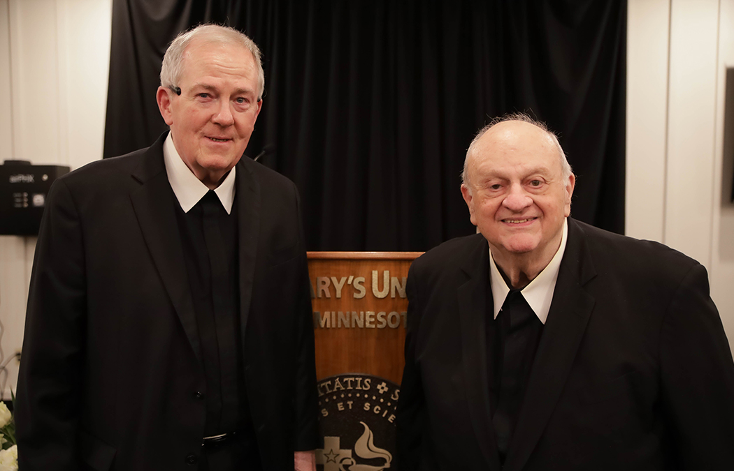 Saint Mary’s honors former presidents, Brother Louis DeThomasis and Brother William Mann with Heritage Award for Transformational Philanthropy