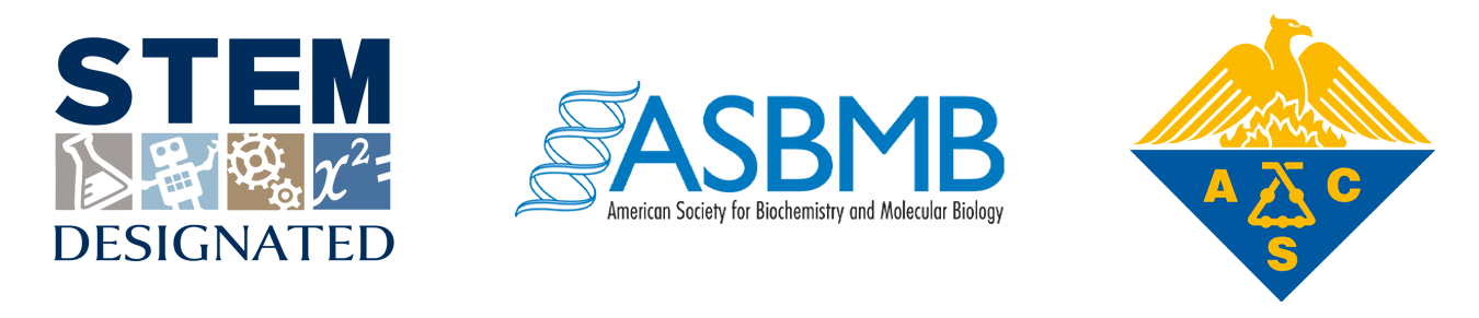 Biochemistry major accreditation and program logos